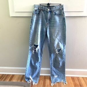 Urban Outfitters BDG High Waisted Cowboy Denim Blue Jean Size 25 Distressed
